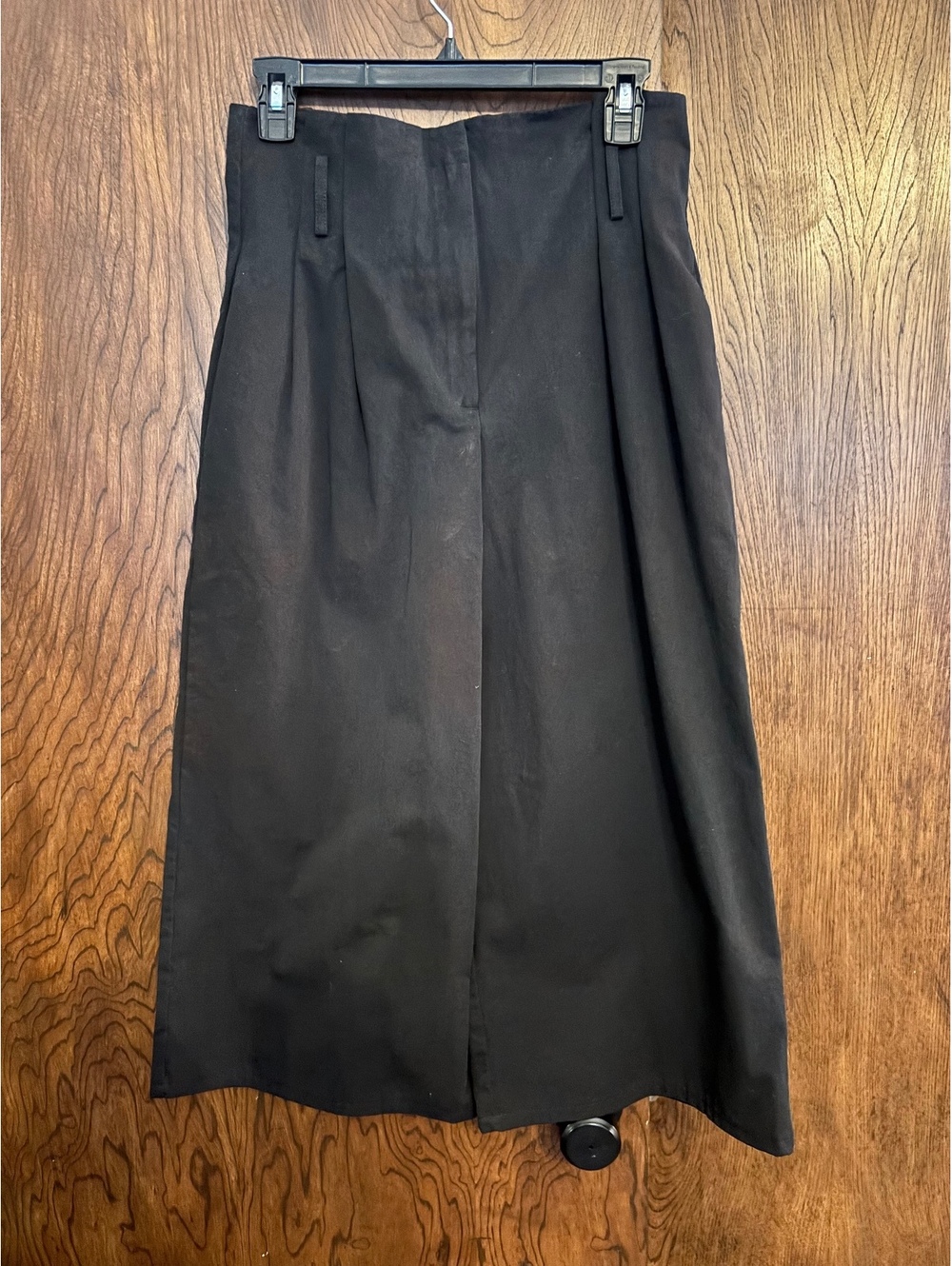Zara Basic Black Cotton Wide Leg Pants Size M